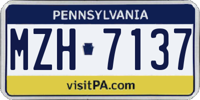PA license plate MZH7137