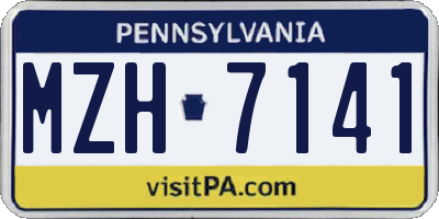 PA license plate MZH7141