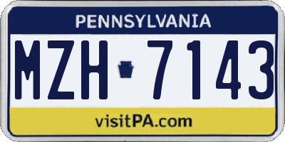 PA license plate MZH7143