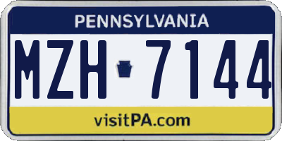 PA license plate MZH7144
