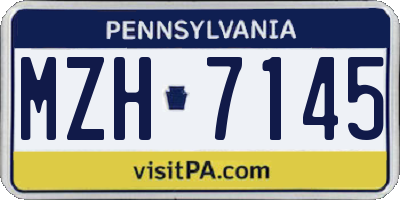 PA license plate MZH7145