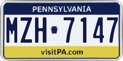 PA license plate MZH7147