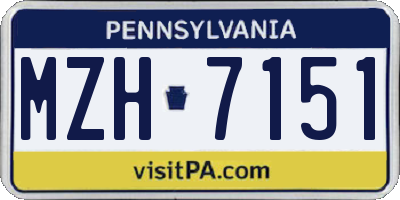PA license plate MZH7151