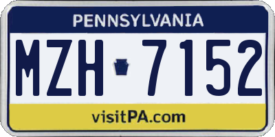 PA license plate MZH7152