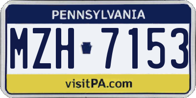 PA license plate MZH7153