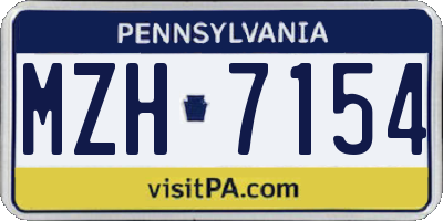 PA license plate MZH7154