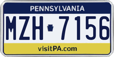 PA license plate MZH7156