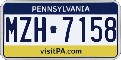 PA license plate MZH7158