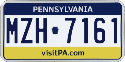 PA license plate MZH7161