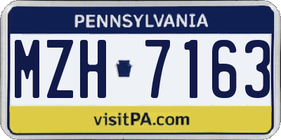 PA license plate MZH7163