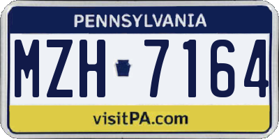 PA license plate MZH7164