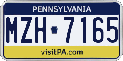 PA license plate MZH7165