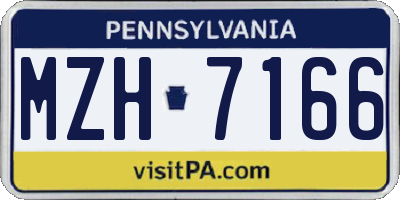 PA license plate MZH7166