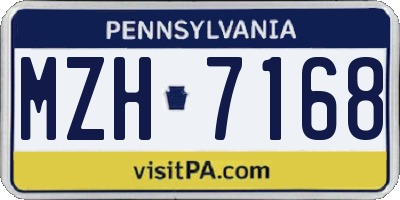 PA license plate MZH7168