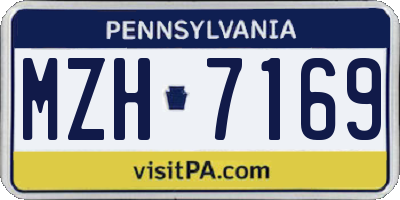 PA license plate MZH7169