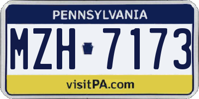 PA license plate MZH7173