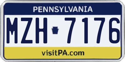 PA license plate MZH7176