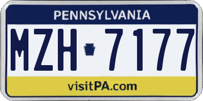 PA license plate MZH7177