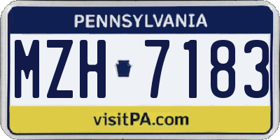 PA license plate MZH7183