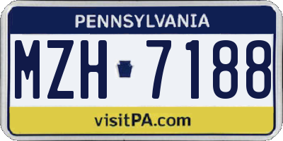 PA license plate MZH7188