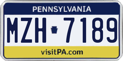 PA license plate MZH7189