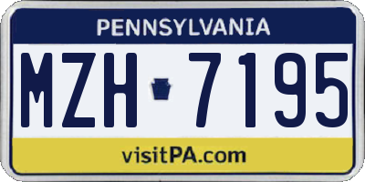 PA license plate MZH7195