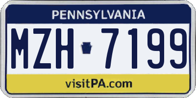 PA license plate MZH7199