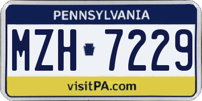 PA license plate MZH7229