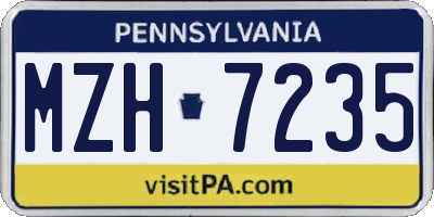PA license plate MZH7235