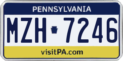 PA license plate MZH7246