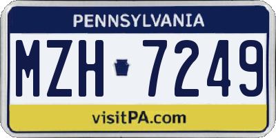 PA license plate MZH7249