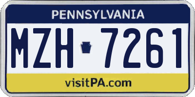 PA license plate MZH7261