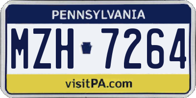 PA license plate MZH7264