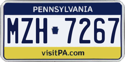 PA license plate MZH7267