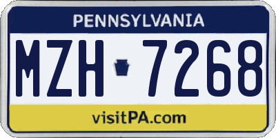 PA license plate MZH7268
