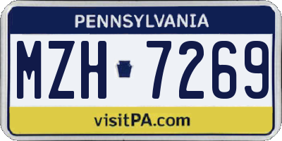 PA license plate MZH7269