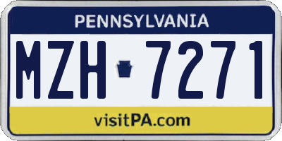 PA license plate MZH7271