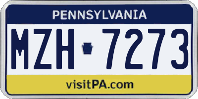 PA license plate MZH7273