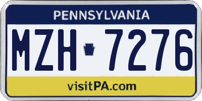 PA license plate MZH7276