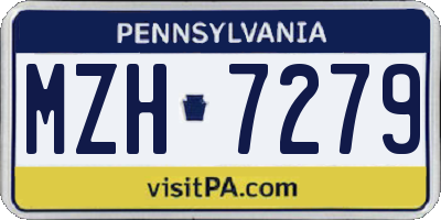 PA license plate MZH7279
