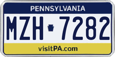 PA license plate MZH7282