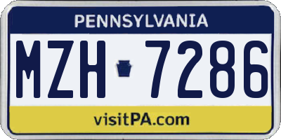 PA license plate MZH7286
