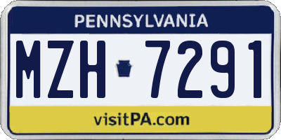 PA license plate MZH7291
