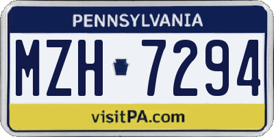 PA license plate MZH7294