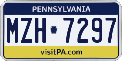PA license plate MZH7297