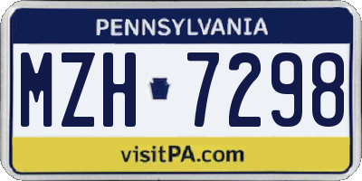 PA license plate MZH7298