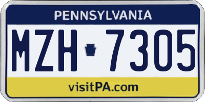PA license plate MZH7305