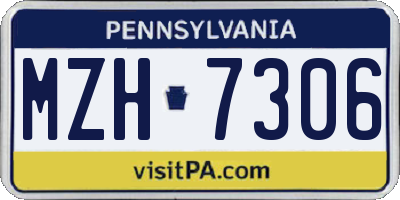 PA license plate MZH7306