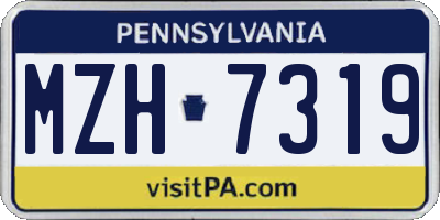 PA license plate MZH7319