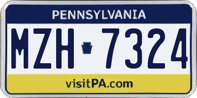 PA license plate MZH7324